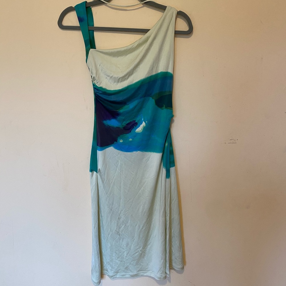 Asymmetric satin dress